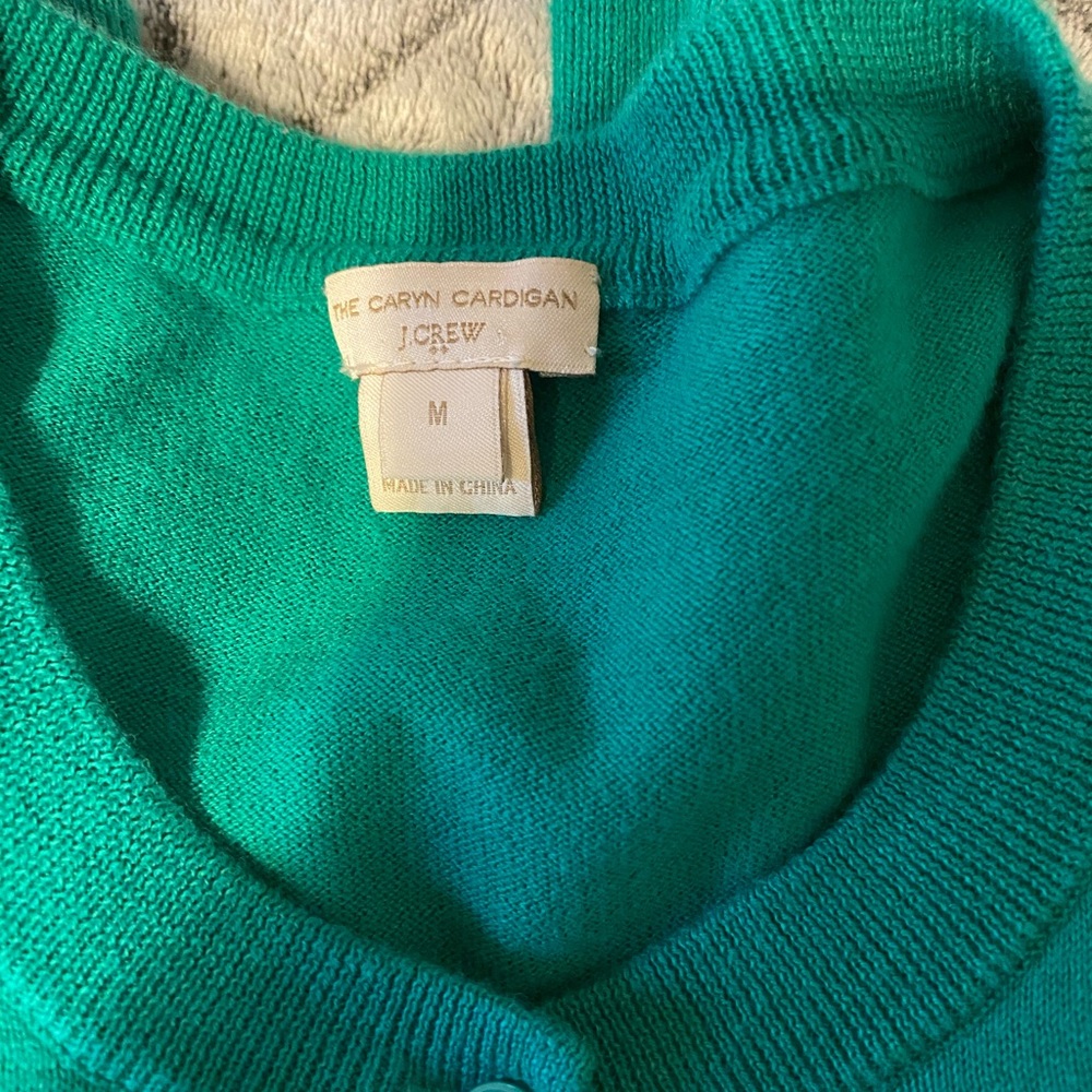 J. Crew Caryn Cardigan Medium Green